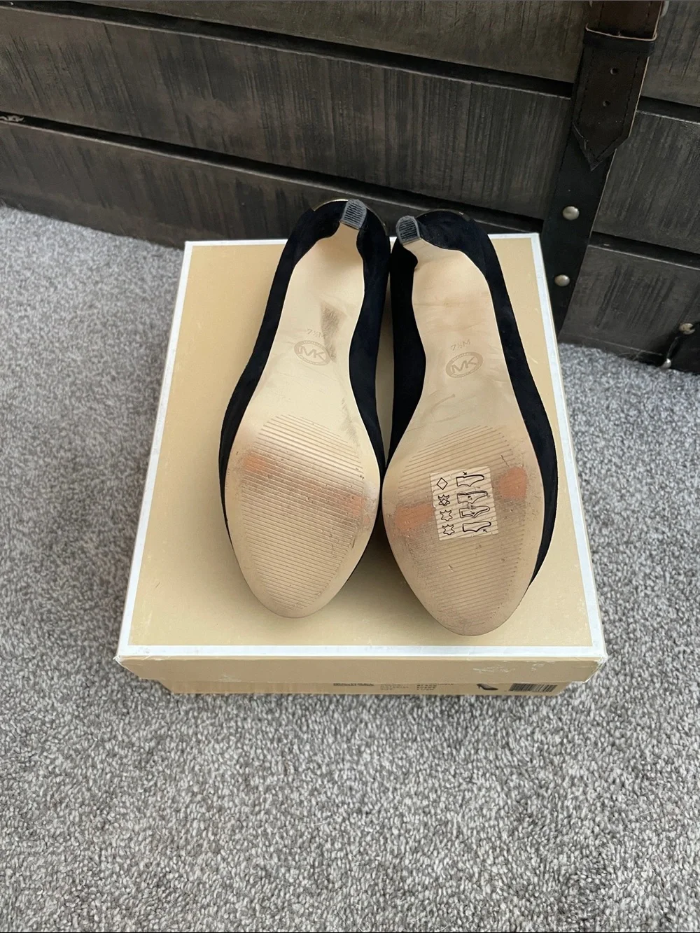 MICHAEL Michael Kors Milan Black Suede Open-Toe Platform Pumps